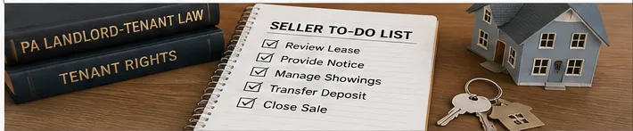 Pennsylvania rental sale planning with tenant rights information, closing checklist, and house keys.