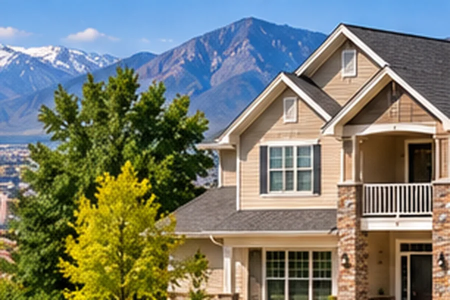 Utah home with mountain and city backdrop, representing a residential sale where a judgment lien must be verified and cleared.